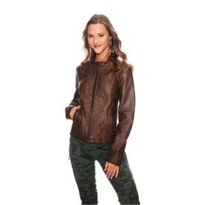 Sz S Brown Genuine Leather Jacket